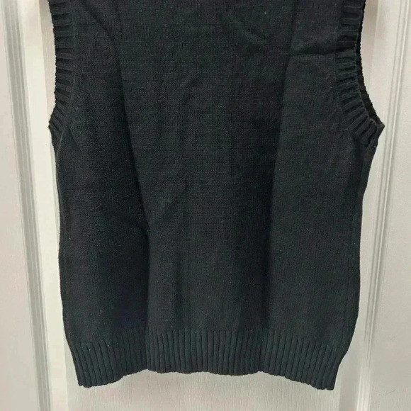 Pulse Sweater Vest Wool Cashmere Black Button Front Sleeveless Knit Size  Small - Picture 9 of 16